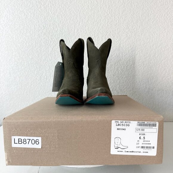 Lane EMMA JANE Womens Cowboy Bootie 6.5 Green Western Cowgirl Short Ankle Boots - Picture 10 of 11